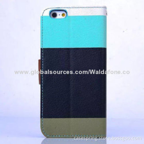 Rainbow-colored PU Leather Case for iPhone 6, Collision Color